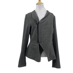 Cabi Jacket Womens M Medium Graphite Rebel Asymmetrical Moto Zip Up Zip Cuff